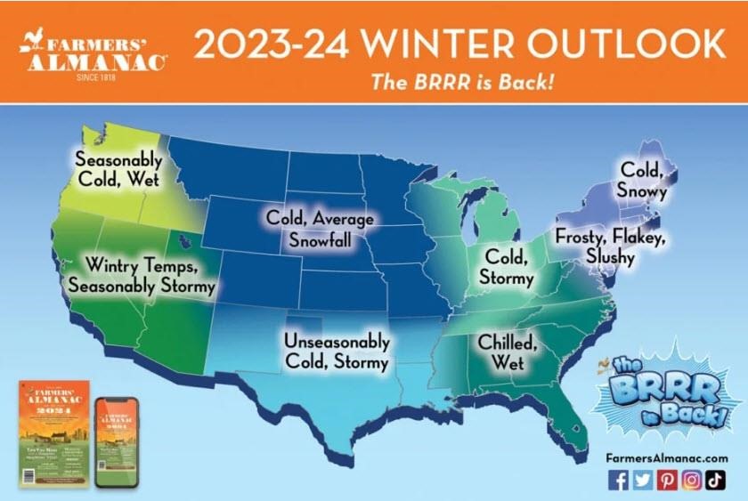 Farmers' Almanac winter forecast